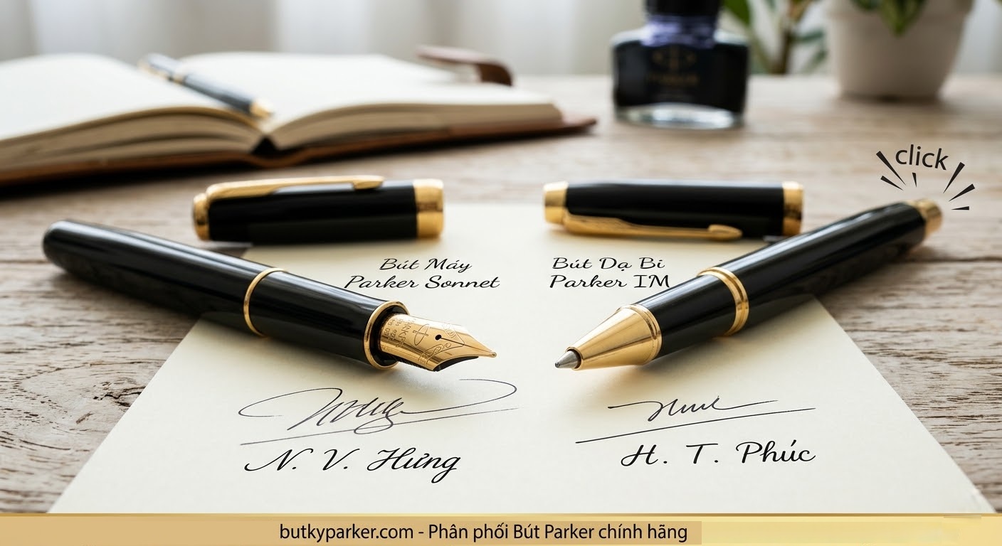 Ưu Nhược Điểm Của Bút Máy Parker Khi Ký Tên 2 tùy thuộc vào nhu cầu và phong cách sử dụng, doanh nhân có thể chọn bút máy hoặc bút dạ bi Parker để ký tên